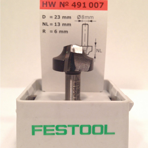 Festool Viertelstabfräser HW Schaft 8 mm HW S8 D23, Art-Nr. 491007