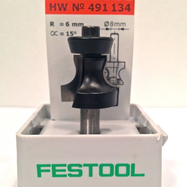 Festool Abrund-/Fasefräser HW Schaft 8 mm HW S8 D24/R6/15°, Art-Nr. 491134