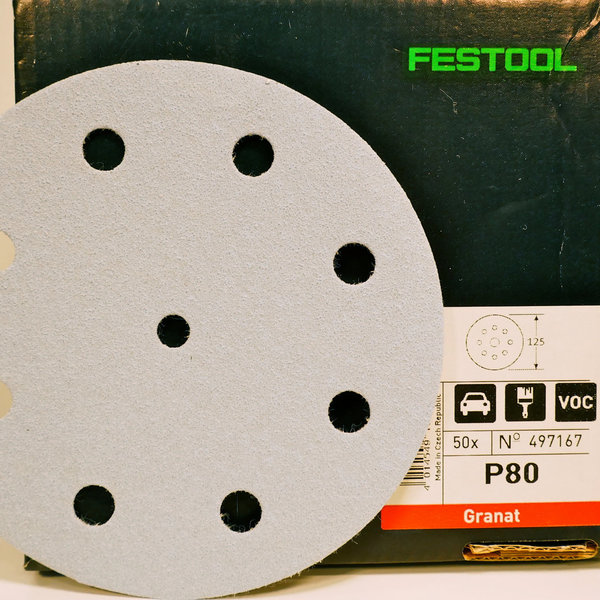 Festool Schleifblätter Stickfix 125mm, P80,50 St, Granat, Art-Nr. 497167