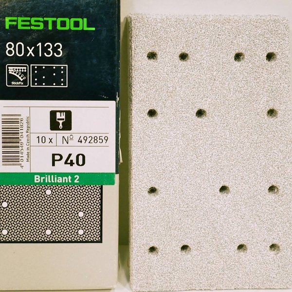 Festool Schleifblätter Stickfix 80x133mm, P40 10 St brilliant2 Art-Nr. 492859